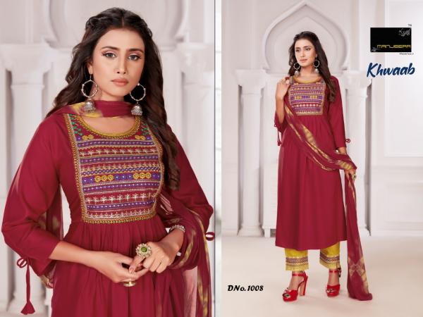 Manjeera Khwaab Rayon Fancy Embroidery Readymade Salwar